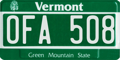 VT license plate OFA508