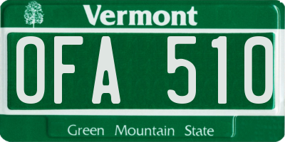 VT license plate OFA510