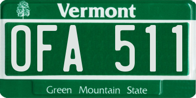 VT license plate OFA511