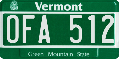 VT license plate OFA512