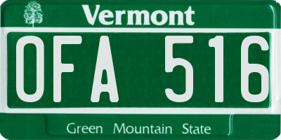 VT license plate OFA516