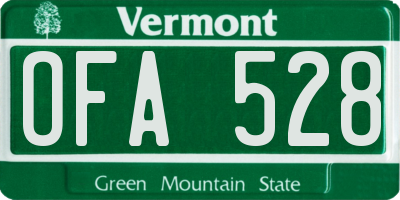 VT license plate OFA528