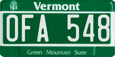 VT license plate OFA548