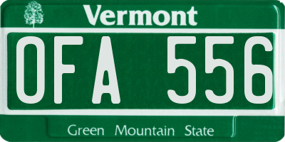 VT license plate OFA556