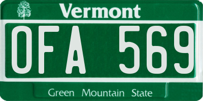 VT license plate OFA569