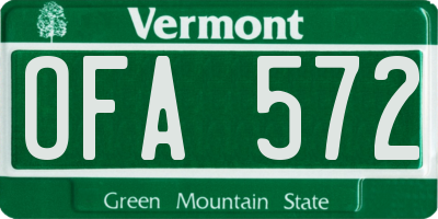 VT license plate OFA572