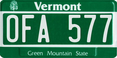 VT license plate OFA577