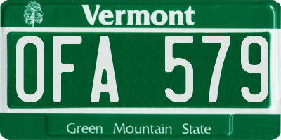 VT license plate OFA579