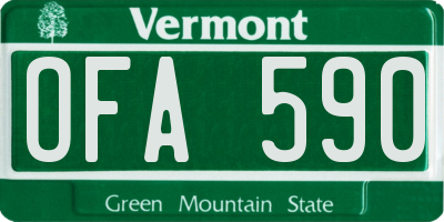 VT license plate OFA590