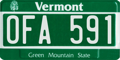 VT license plate OFA591
