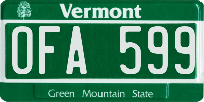 VT license plate OFA599