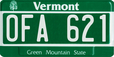 VT license plate OFA621