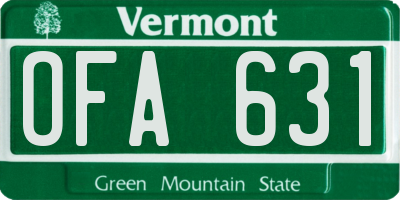 VT license plate OFA631
