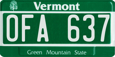 VT license plate OFA637
