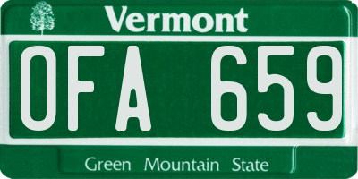VT license plate OFA659