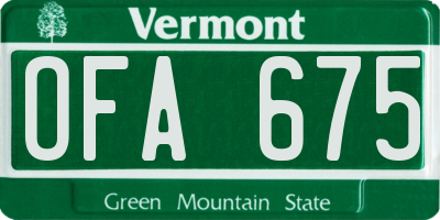 VT license plate OFA675