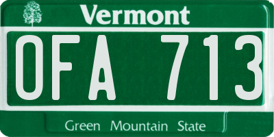 VT license plate OFA713