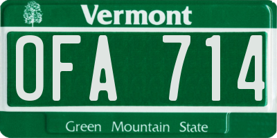 VT license plate OFA714