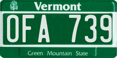 VT license plate OFA739
