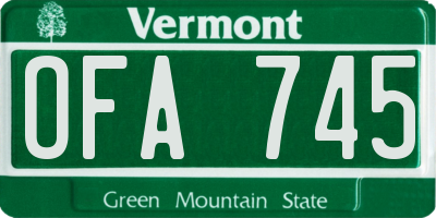 VT license plate OFA745