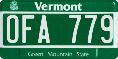 VT license plate OFA779
