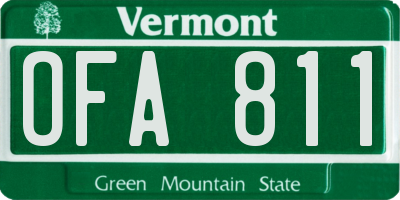 VT license plate OFA811