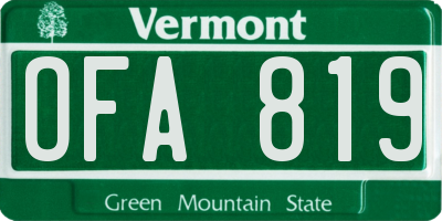 VT license plate OFA819