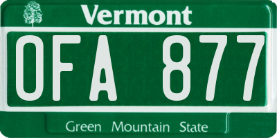 VT license plate OFA877