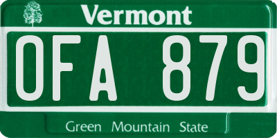 VT license plate OFA879