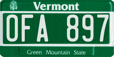 VT license plate OFA897