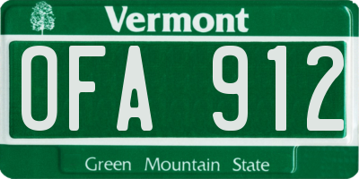 VT license plate OFA912