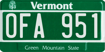 VT license plate OFA951