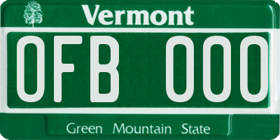 VT license plate OFB000