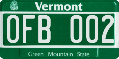 VT license plate OFB002