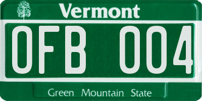 VT license plate OFB004