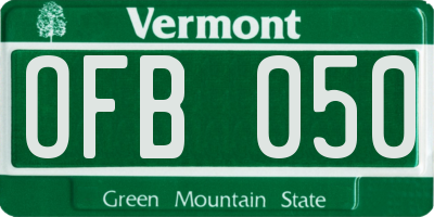 VT license plate OFB050