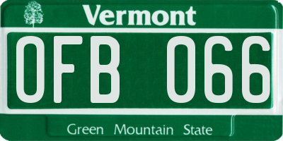 VT license plate OFB066