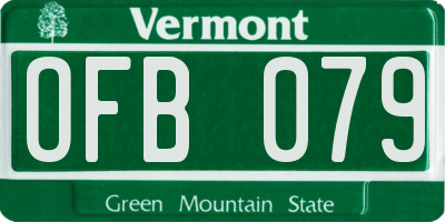 VT license plate OFB079