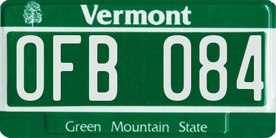 VT license plate OFB084