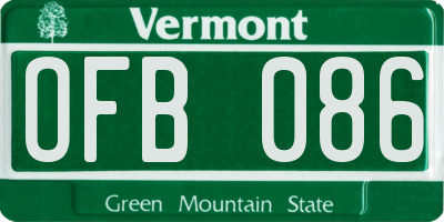 VT license plate OFB086