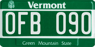VT license plate OFB090
