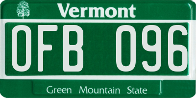 VT license plate OFB096