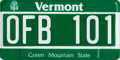 VT license plate OFB101