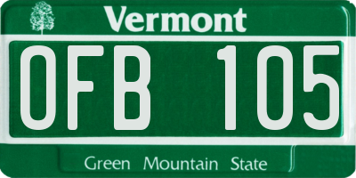 VT license plate OFB105