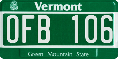 VT license plate OFB106