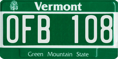 VT license plate OFB108