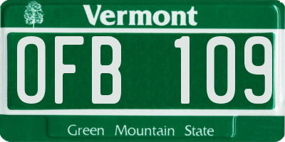 VT license plate OFB109