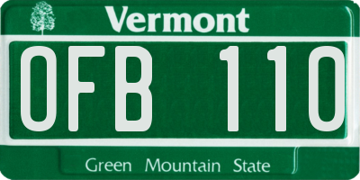 VT license plate OFB110