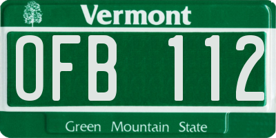 VT license plate OFB112