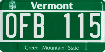 VT license plate OFB115